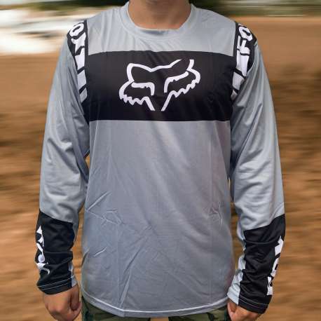 Moto kros dres mod.004 FOX sivo - crni