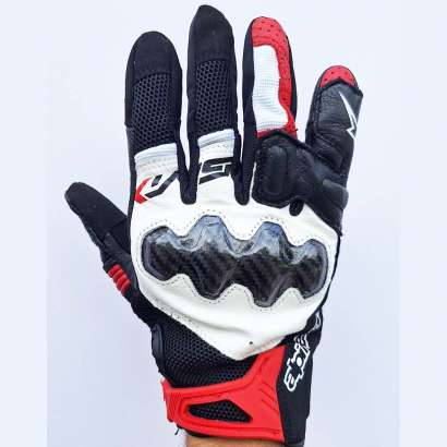 Moto rukavice Alpinestars SMX-R crveno bele